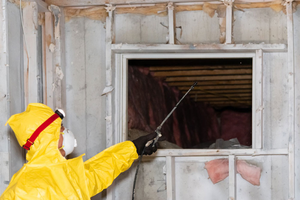 Spraying Crawl Space